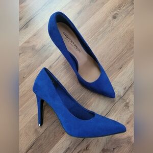 Christian Siriano Blue Suede Heels